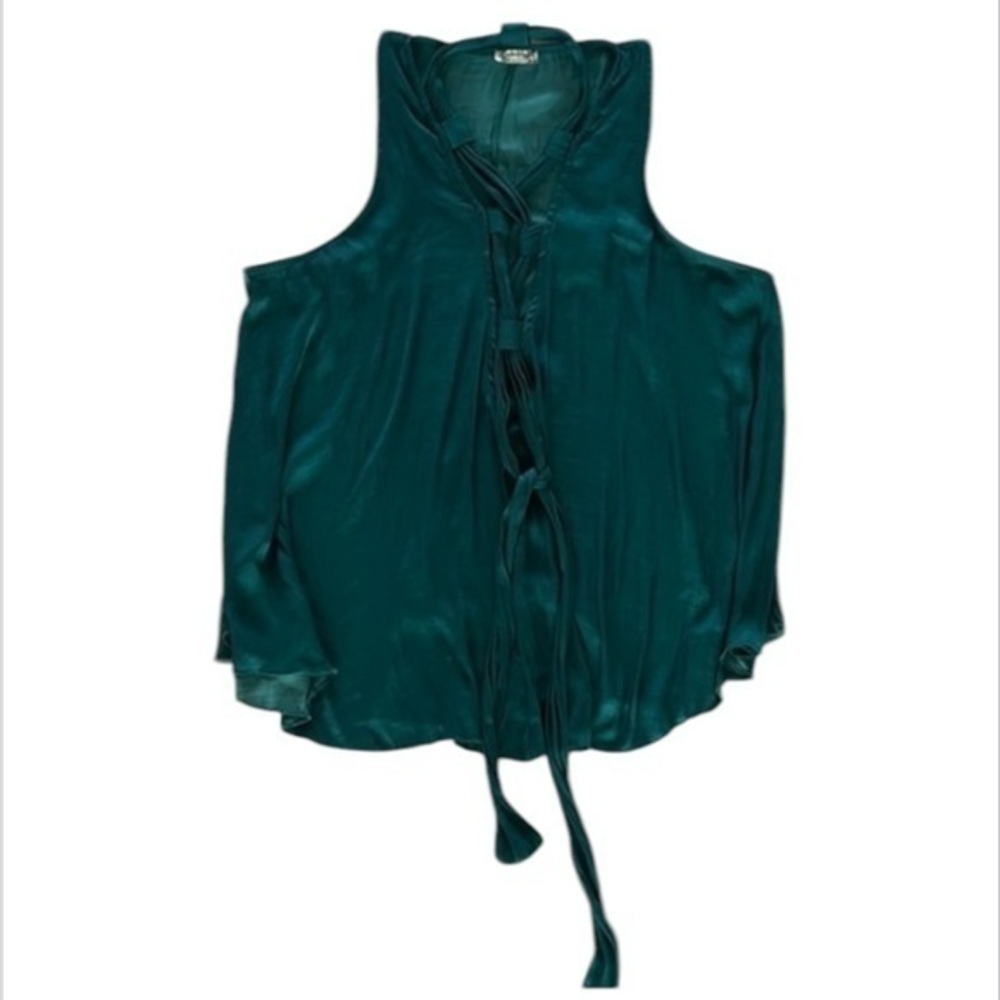 Free People size medium emerald green polyester tank top dressy